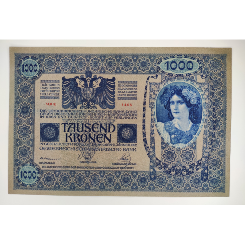 Banknot Austro-Węgry 1000 koron z 1902 roku. Nr 19382 | Zamów w Prolexico